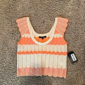Strut & Bolt orange and taupe top, size small, NWT